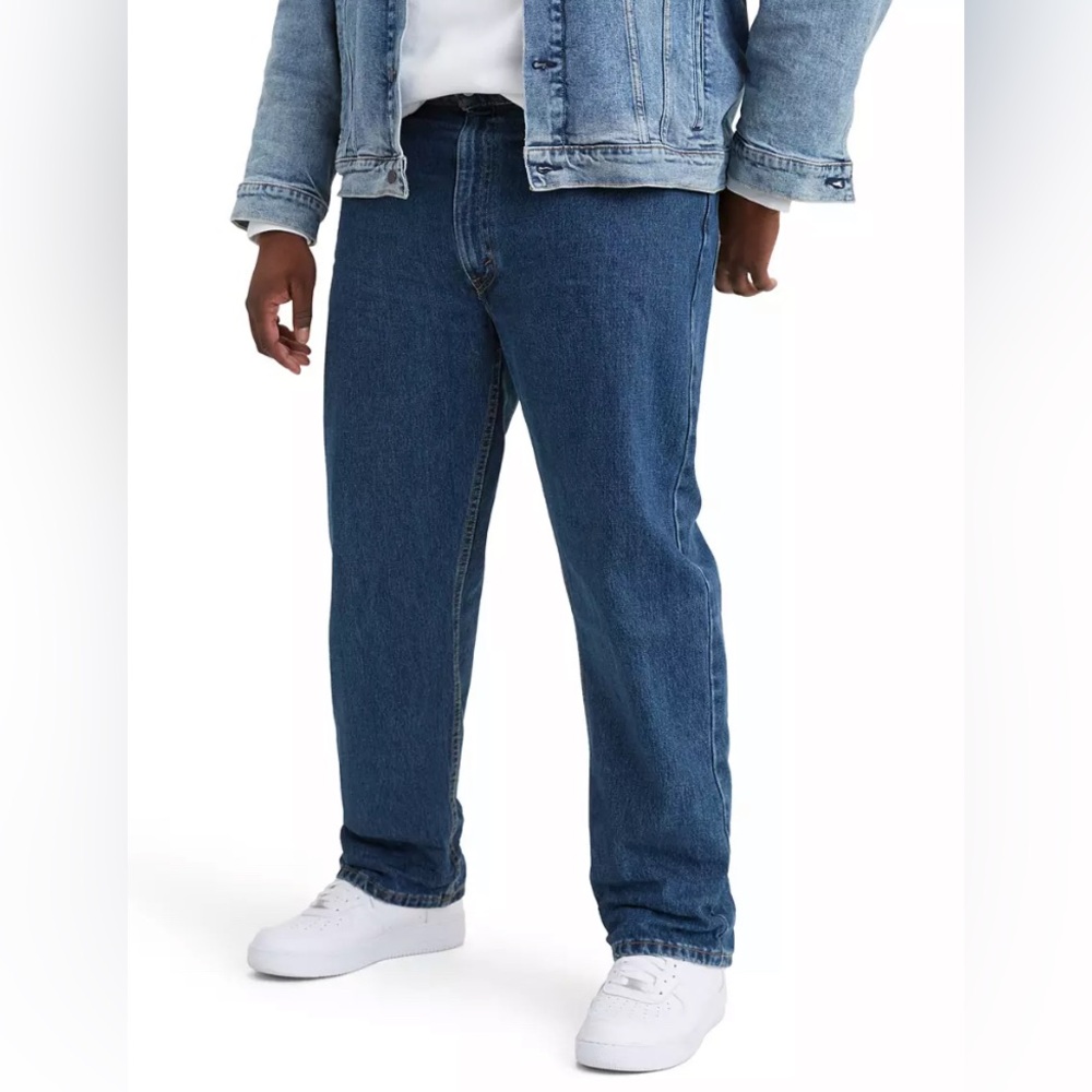 Levi's Men’s 505 Blue Denim Jeans Relaxed Straight Leg 38x30. Classic Med Wash